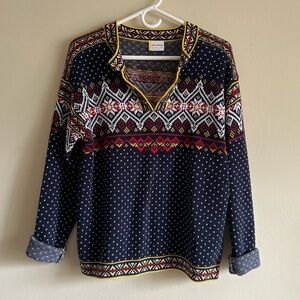 Hanna Andersson Fair Isle Navy Blue Sweater Size Small